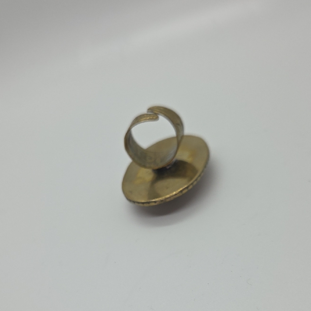 Turquoise and Gold Oval Ring - Picture 4 of 5